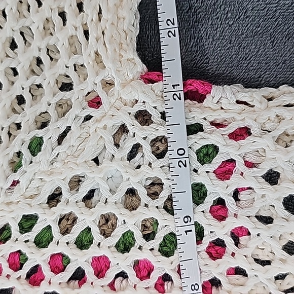 NWOT Boho crochet bell sleeve Granny squares open front sweater. Oversized S - Picture 5 of 10